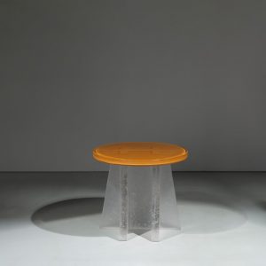 Cast Glass Helle Side Table by Bowen Liu Studio