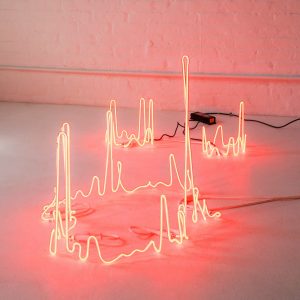 Dace Sūna “Vertical Fractal Neon Candles” (2019)